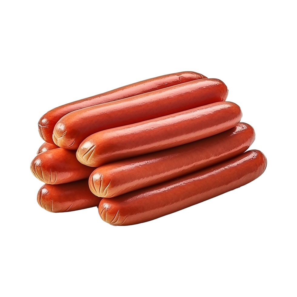 AI generated Fresh sausages isolated on transparent background png
