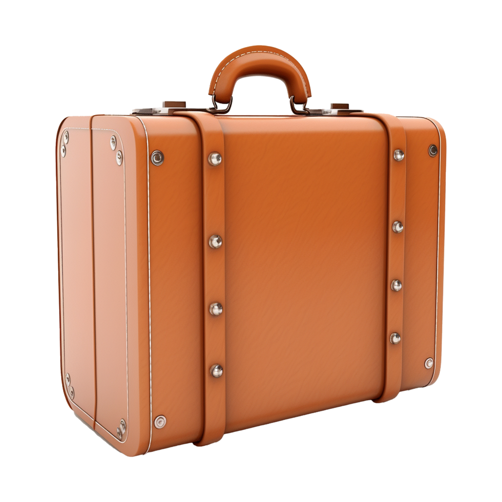 AI generated Large travel bag suitcase with wheels and handle isolated on transparent background png