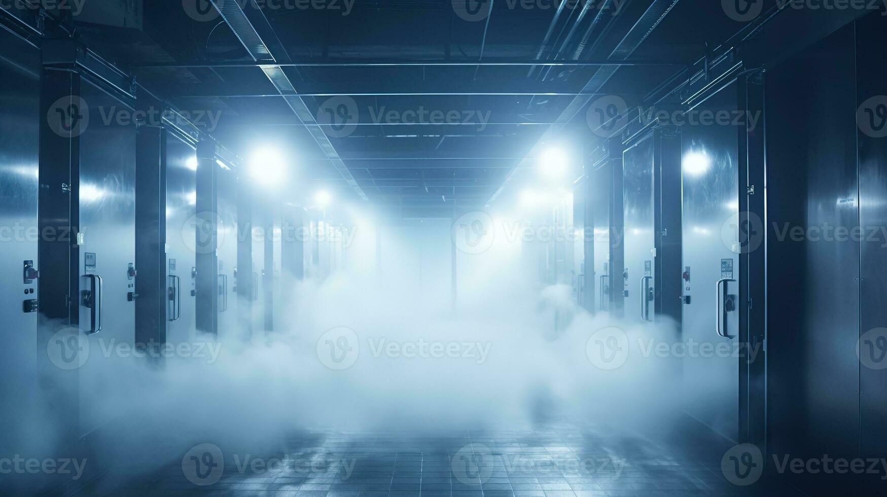 AI generated Generative AI, Temperature-controlled refrigerated storage, cold warehouse, commercial refrigeration equipment photo