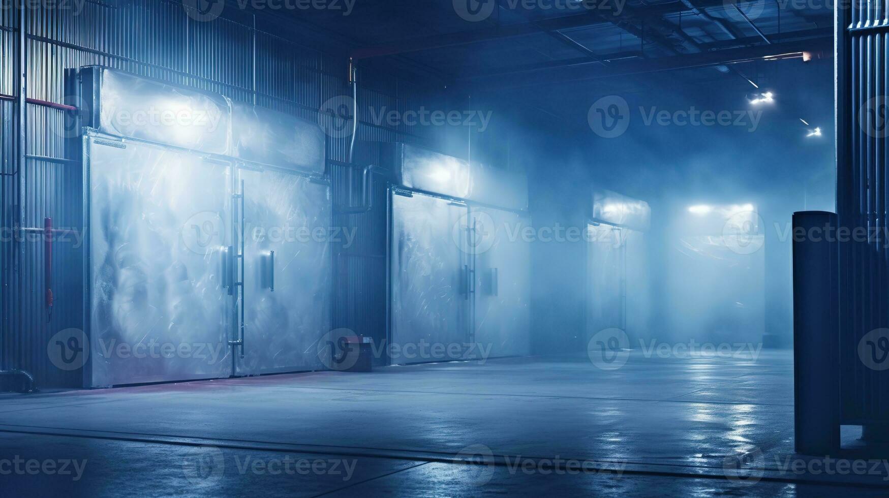 AI generated Generative AI, Temperature-controlled refrigerated storage, cold warehouse, commercial refrigeration equipment photo
