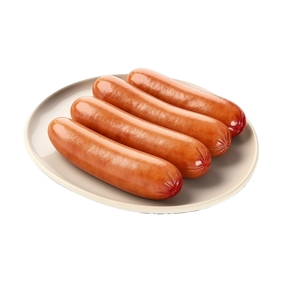 AI generated Fresh sausages isolated on transparent background png