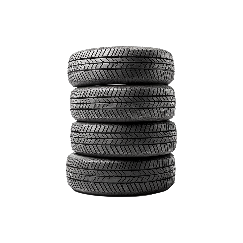 AI generated Tires stacked up isolated on transparent background png