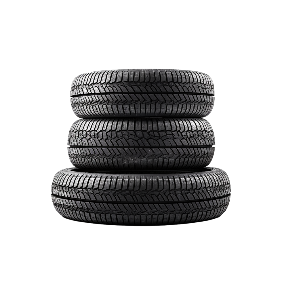 AI generated Tires stacked up isolated on transparent background png