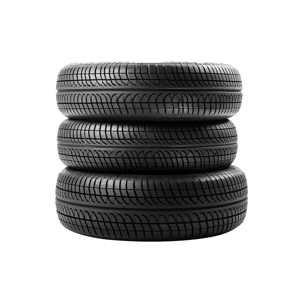 AI generated Tires stacked up isolated on transparent background png
