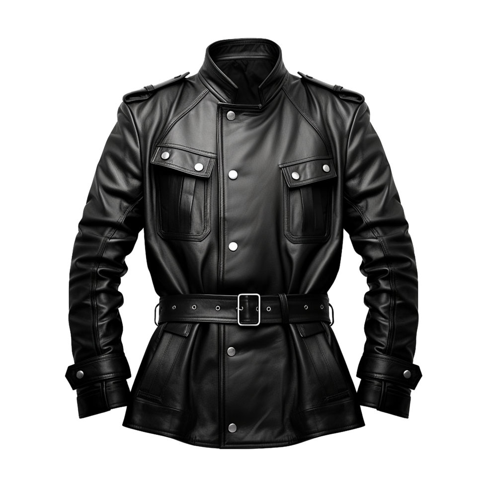 AI generated Man fashion leather dress isolated on transparent background generative ai png