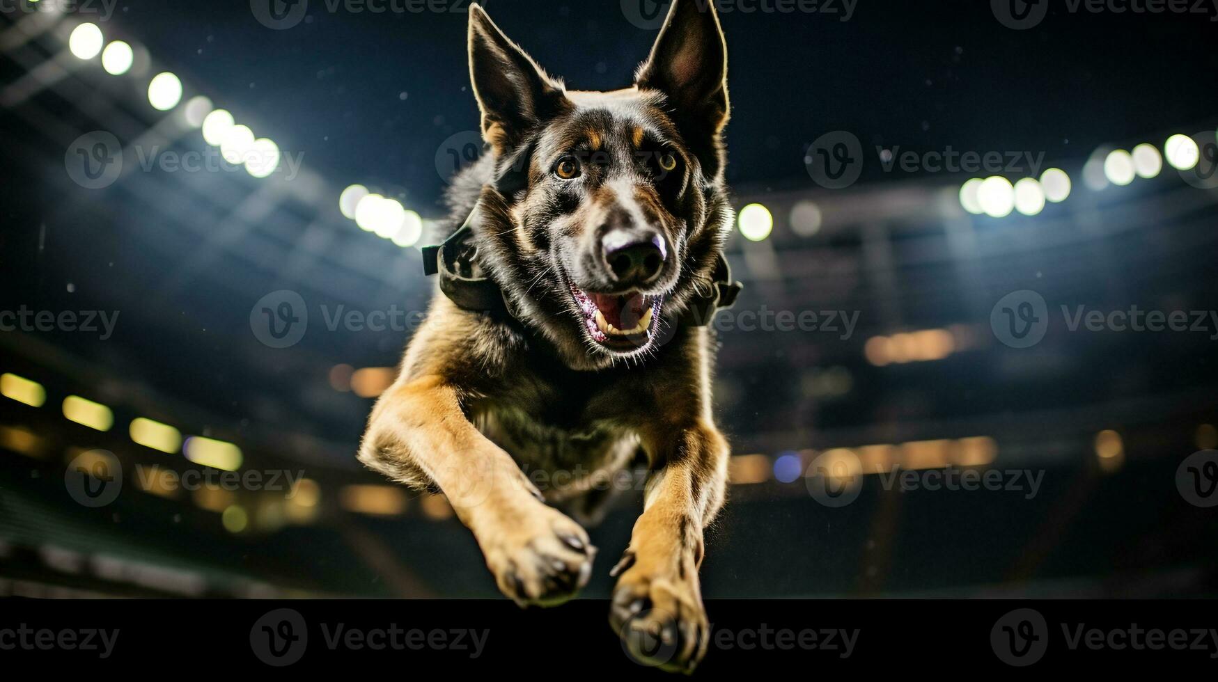 ai generado foto de un elegante perro participativo en un canino agilidad. generativo ai