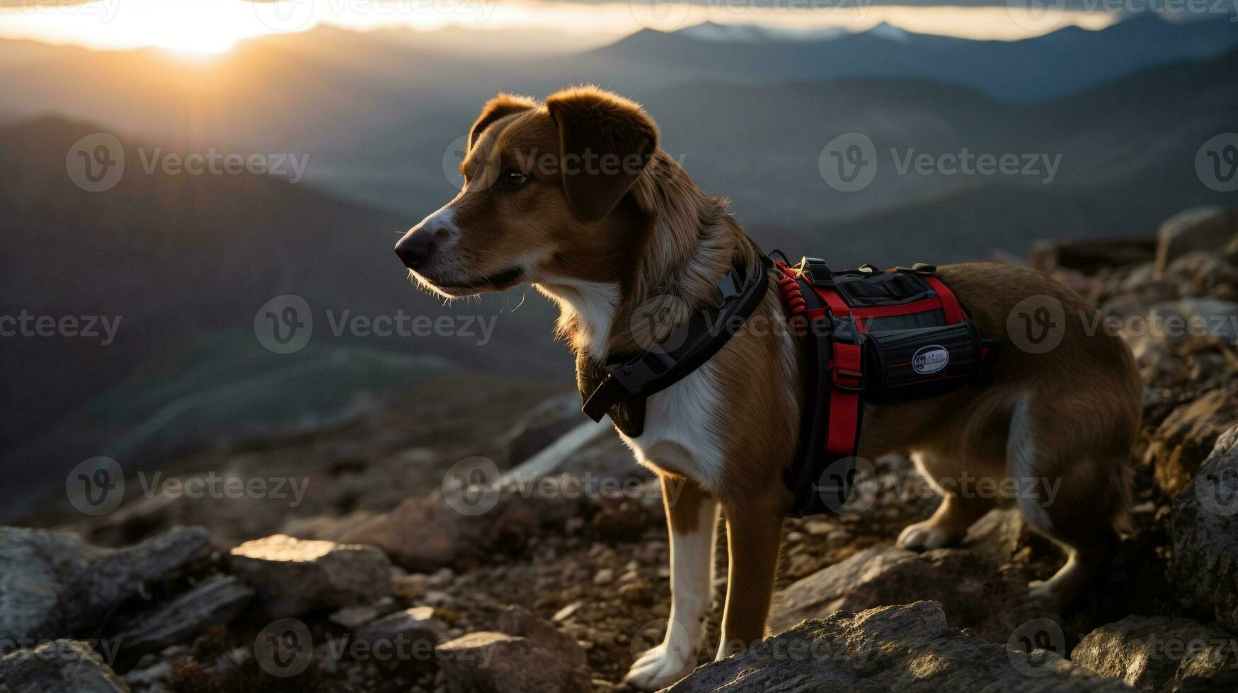 AI generated Photo of a determined search and rescue dog. Generative AI