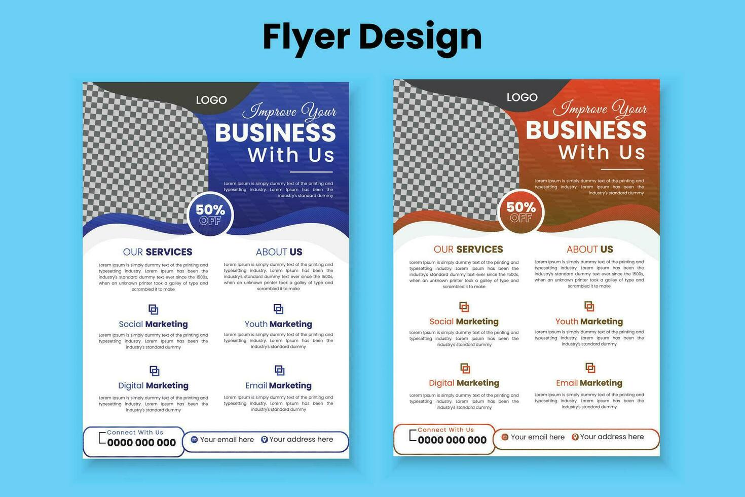 Business Flyer Corporate Flyer Template Geometric  shape Flyer Circle Abstract Colorful concepts vector