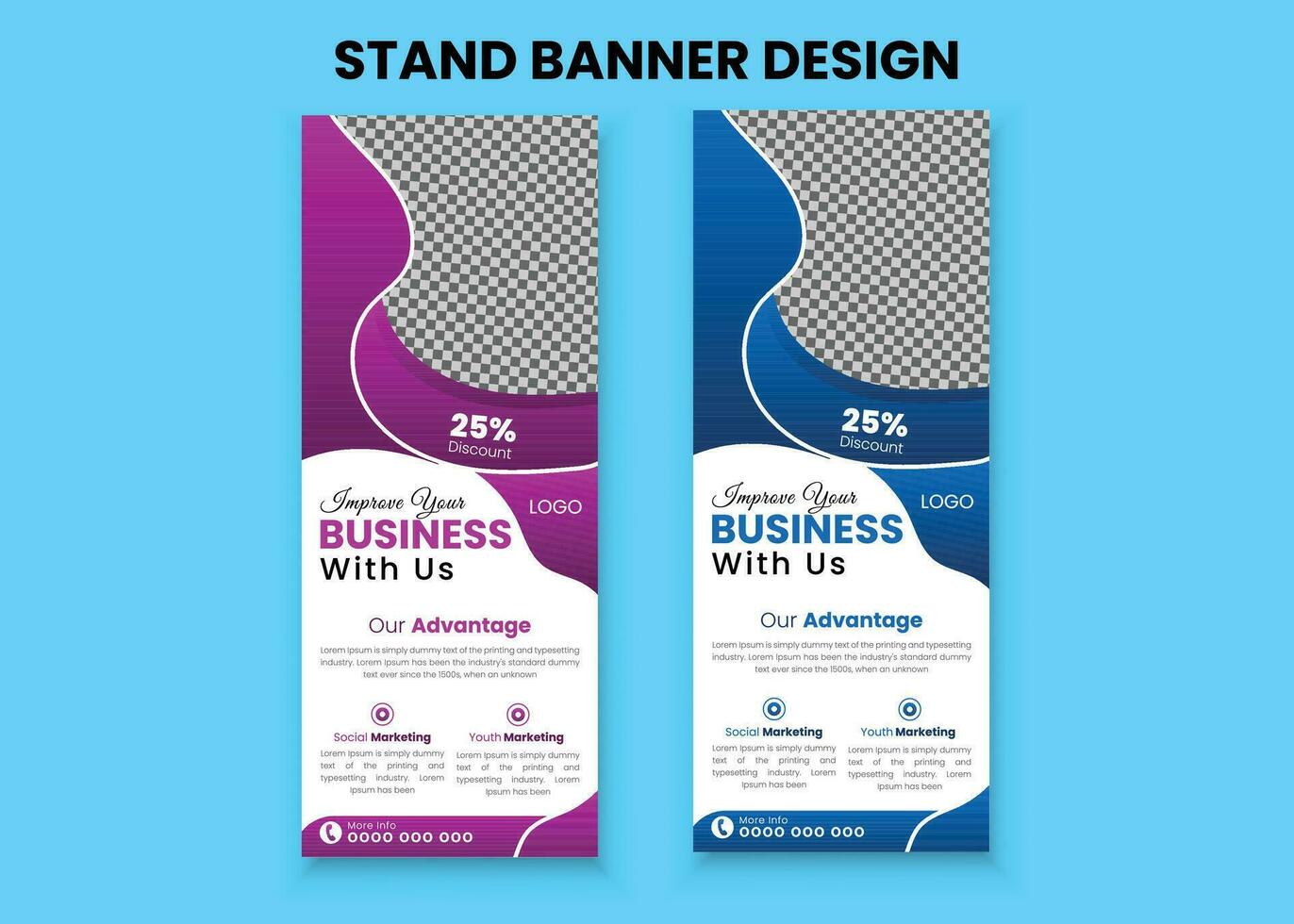 Conceptual and flexible professional vector business roll up banner