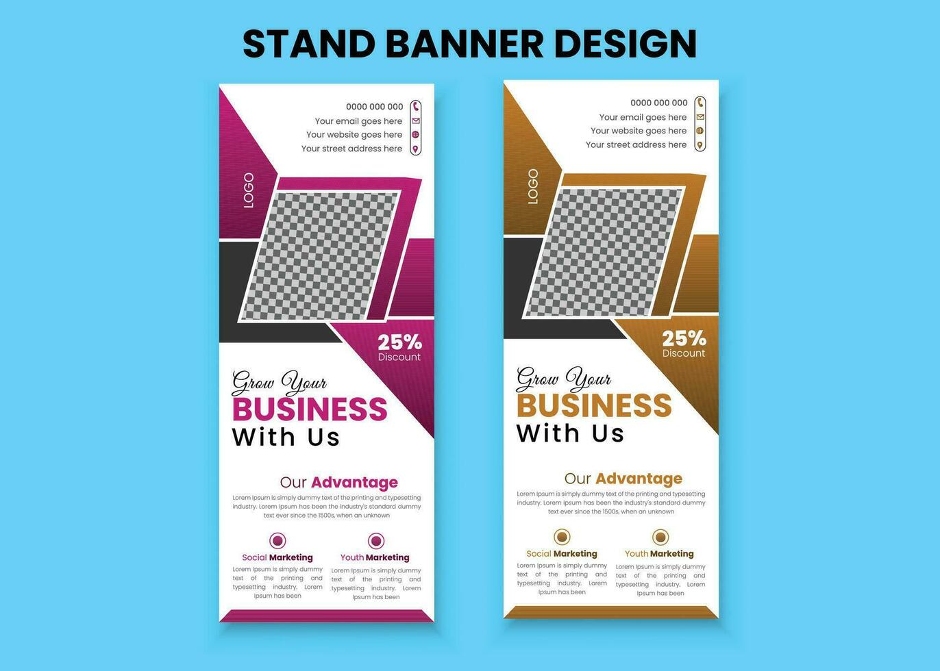 Conceptual and flexible professional vector business roll up banner