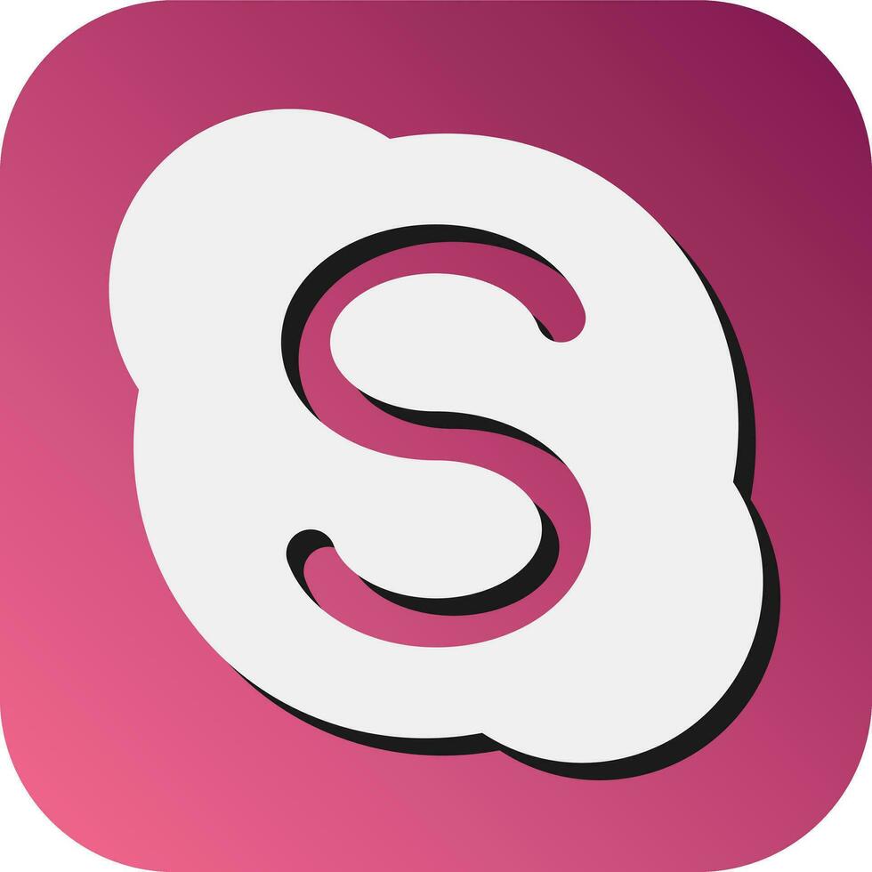 Skype Vector Glyph Gradient Background Icon For Personal And Commercial Use.