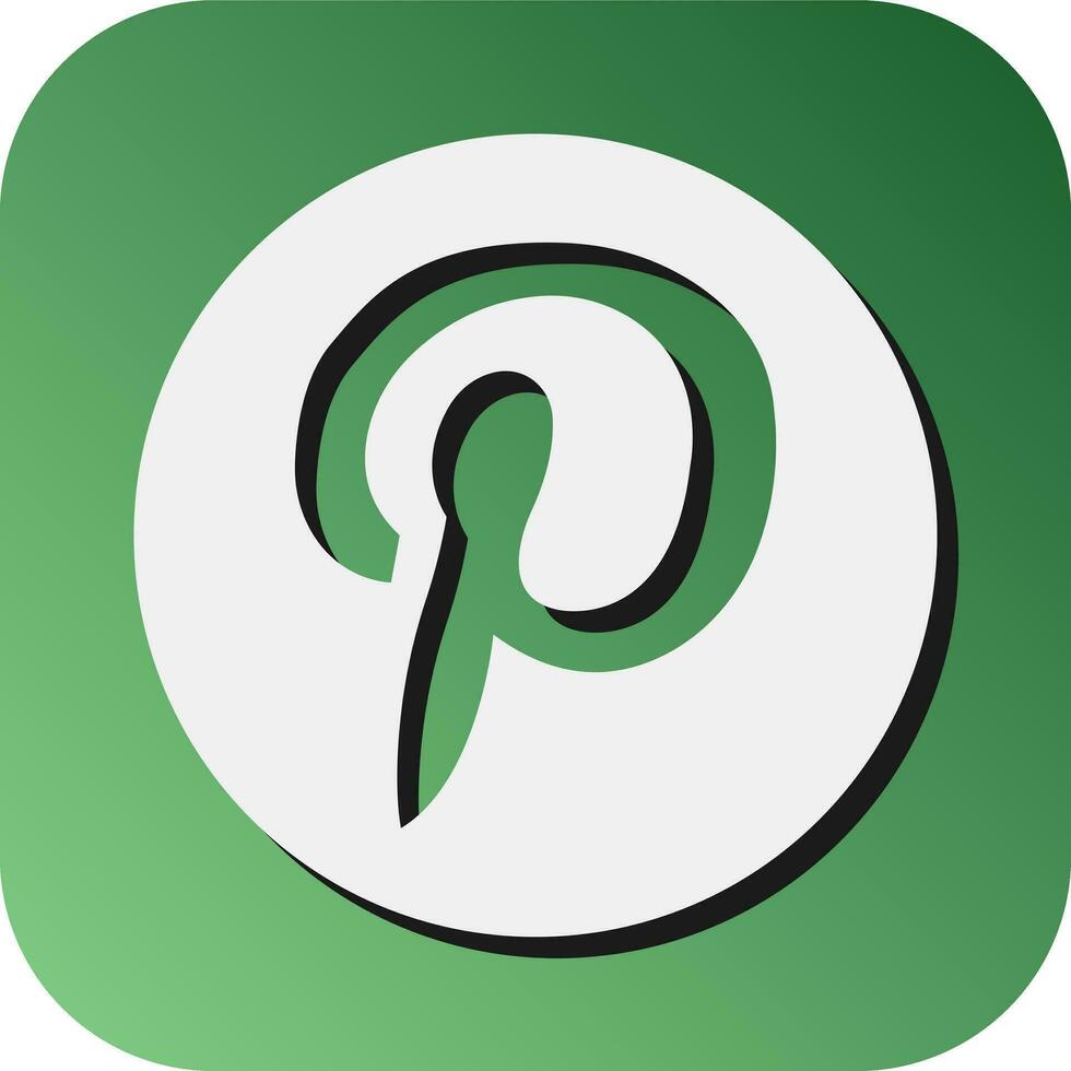 Pinterest Vector Glyph Gradient Background Icon For Personal And Commercial Use.