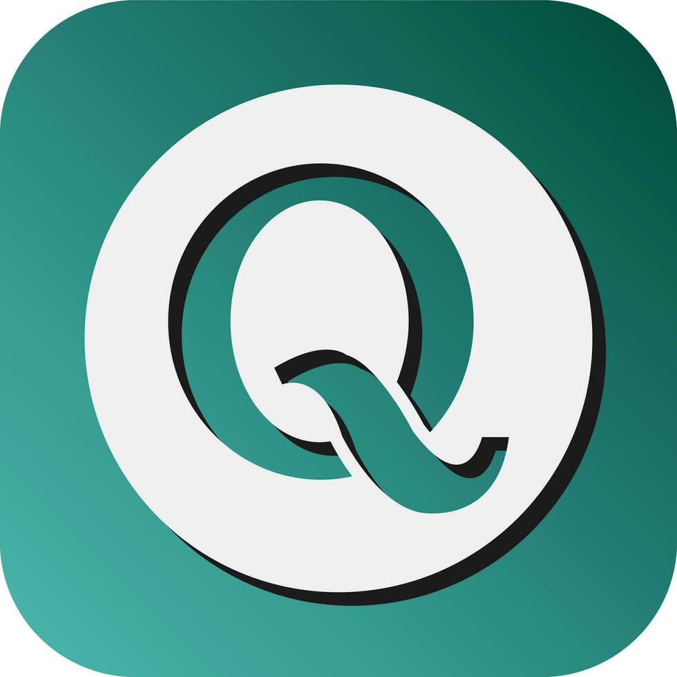 Quora Vector Glyph Gradient Background Icon For Personal And Commercial Use.