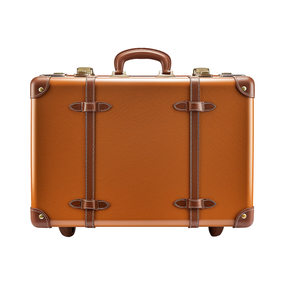 AI generated Large travel bag suitcase with wheels and handle isolated on transparent background png