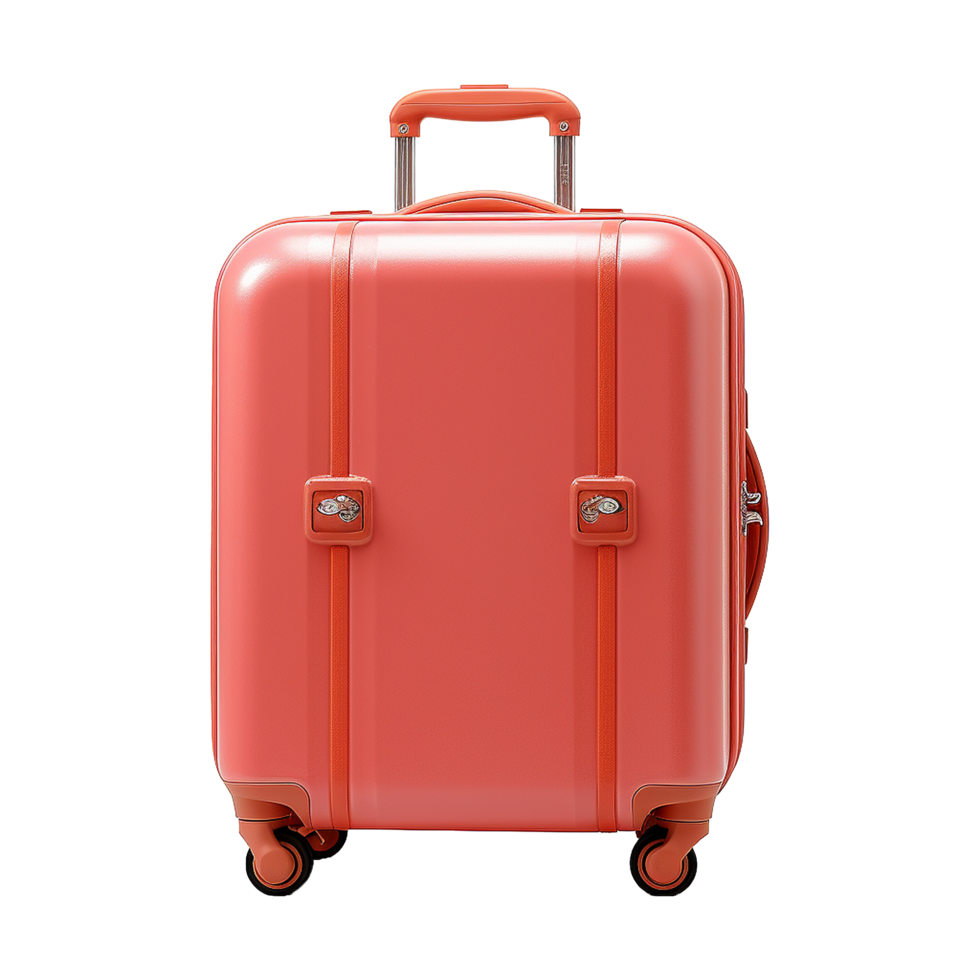 AI generated Large travel bag suitcase with wheels and handle isolated on transparent background png