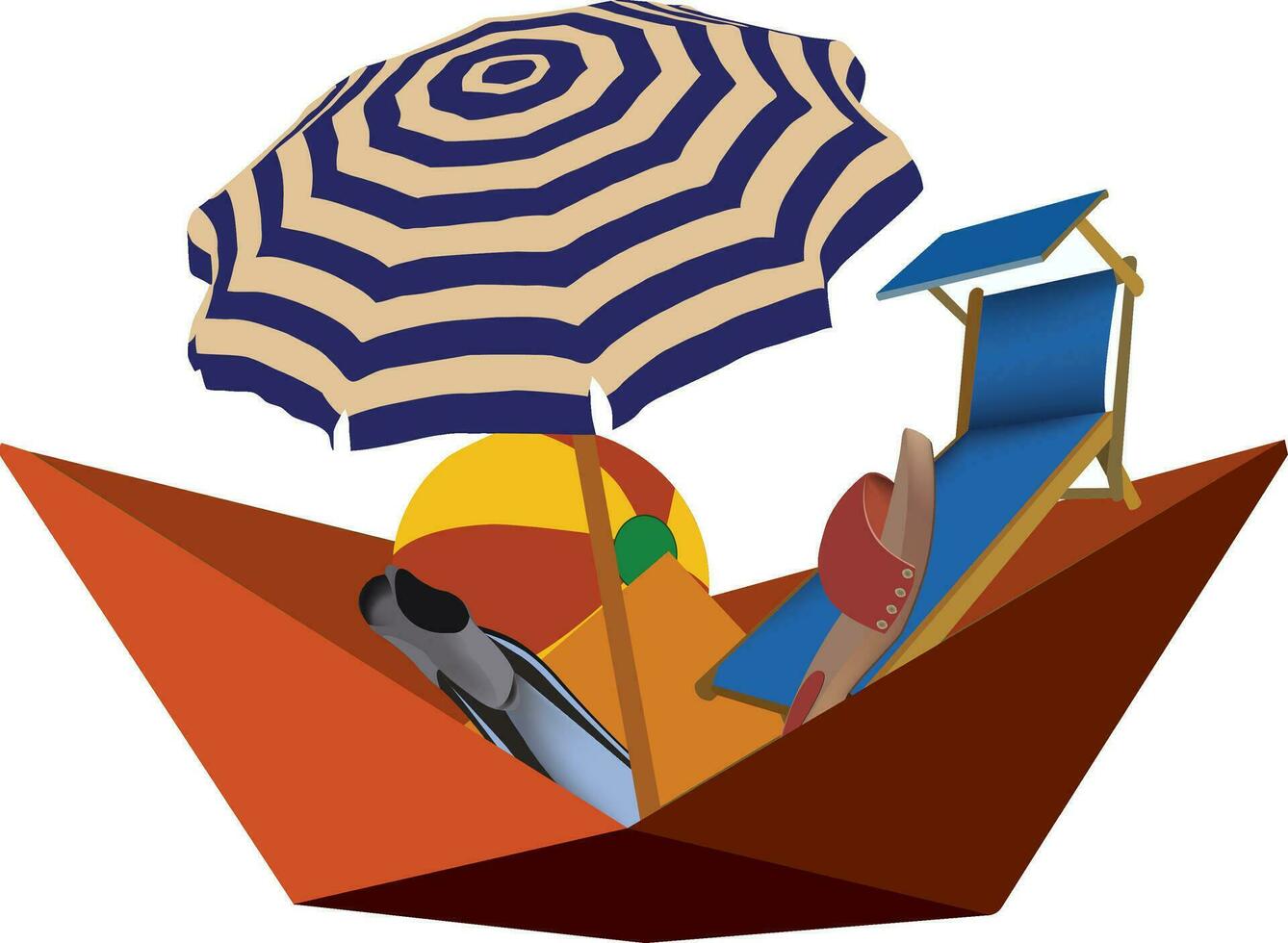 boat loads sea objects vector