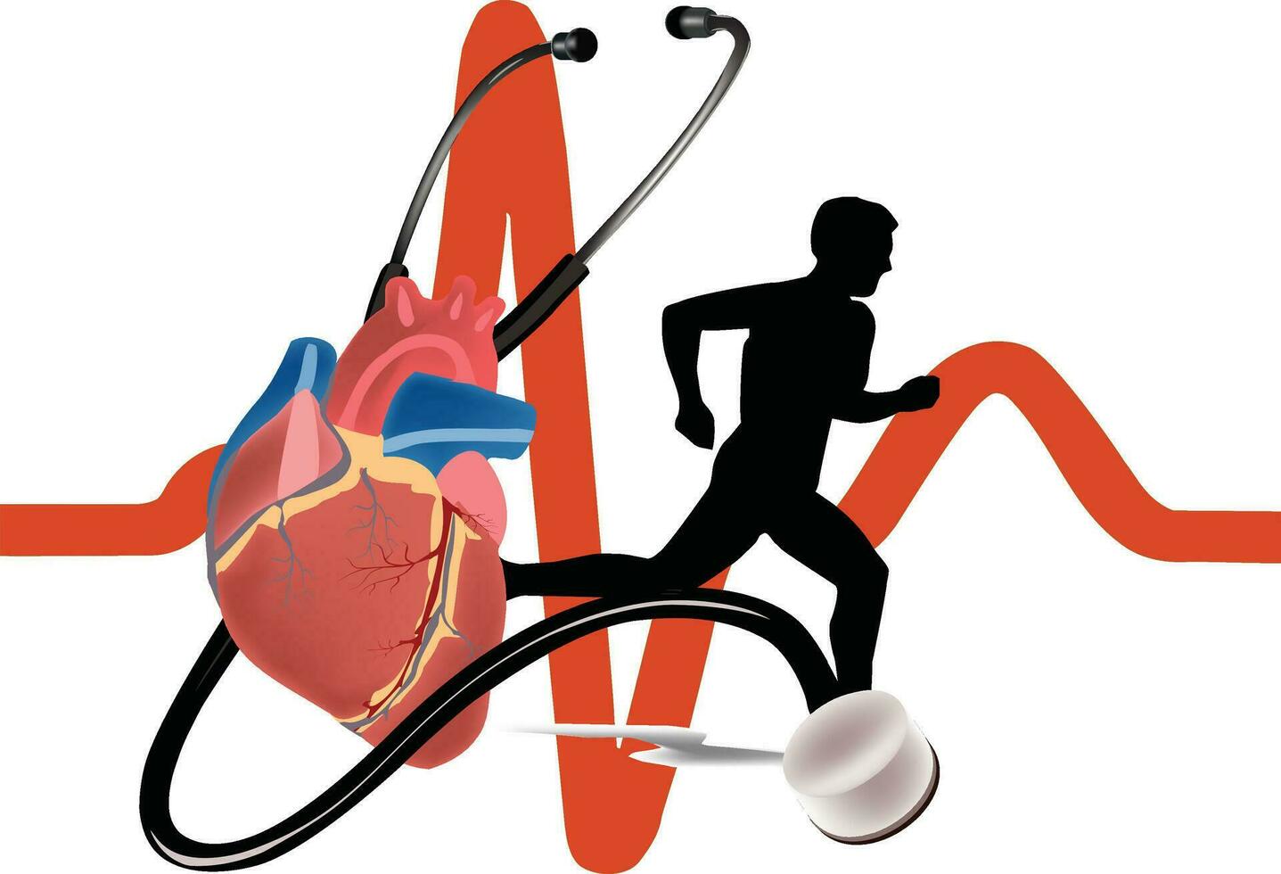 Sports Medicine Heart Rate Control- vector