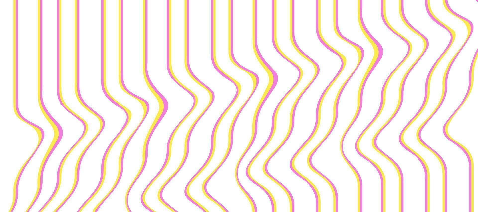 abstract yellow pink wave stripes line background vector
