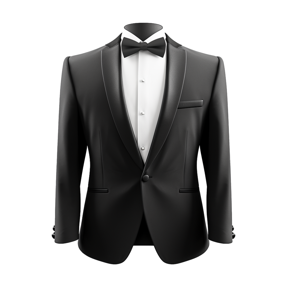 AI generated Tuxedo suit on transparent background generative ai png