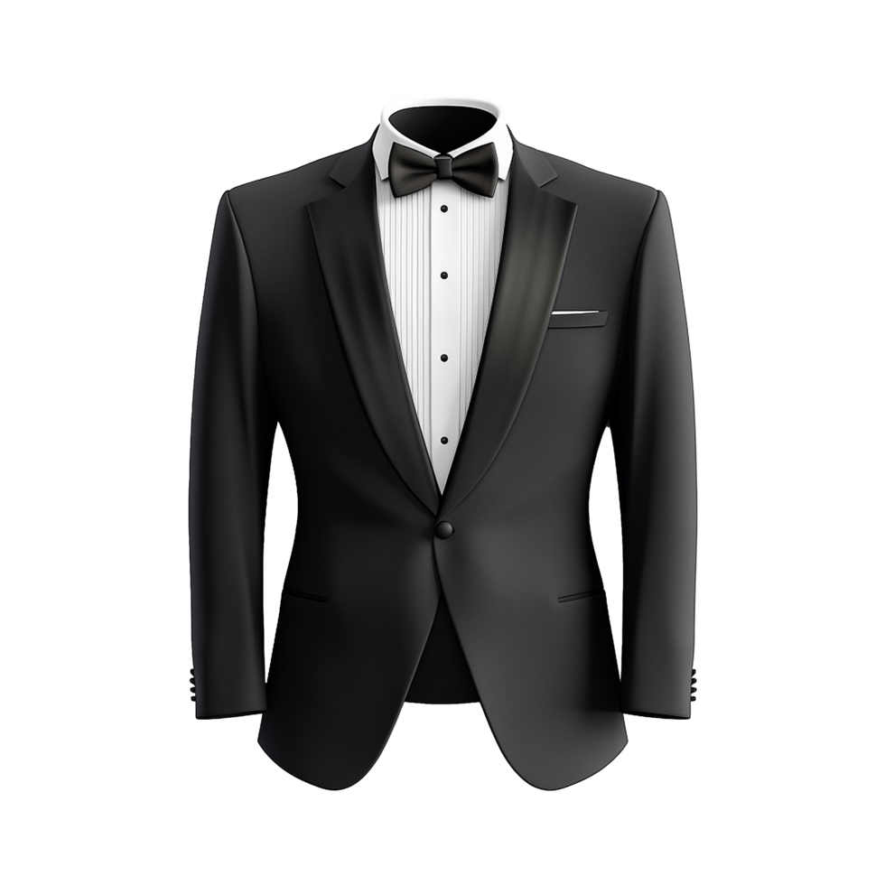 AI generated Tuxedo suit on transparent background generative ai png