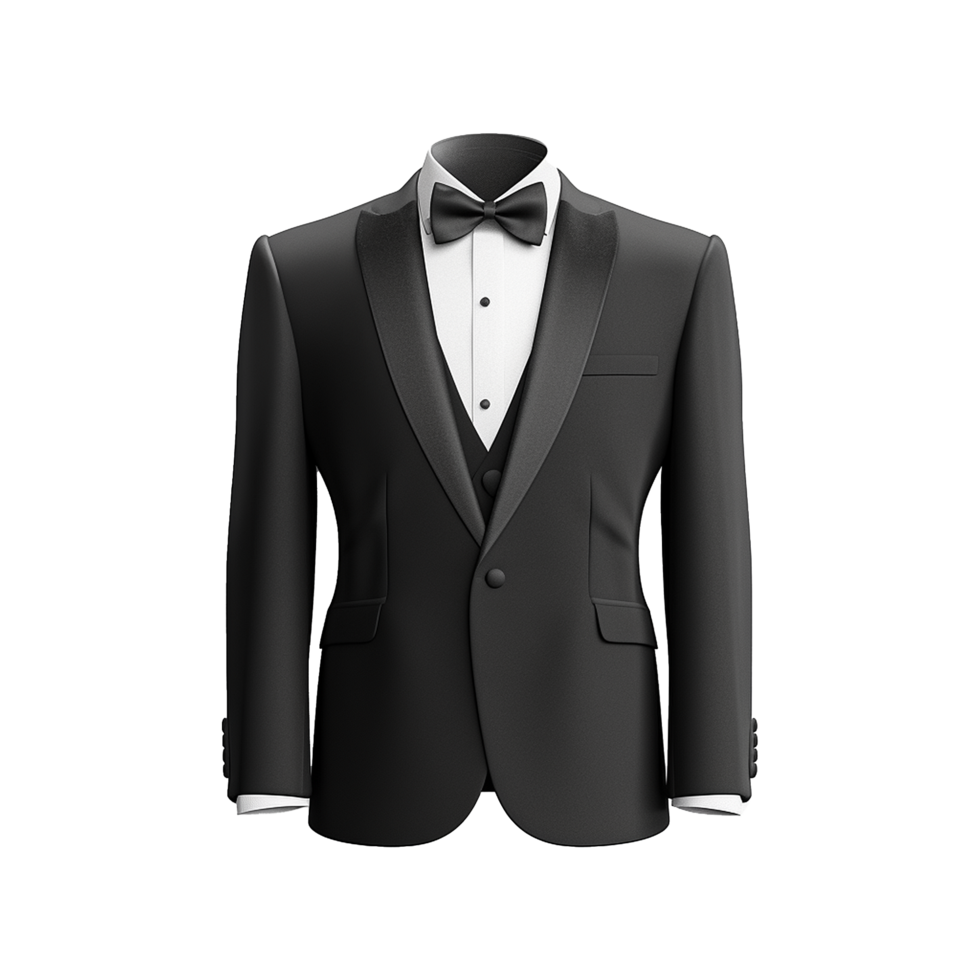 AI generated Tuxedo suit on transparent background generative ai png