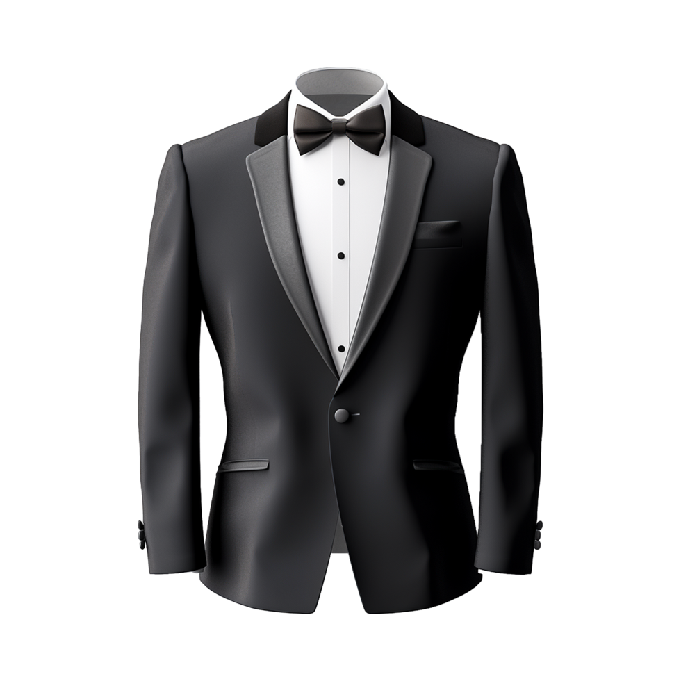 AI generated Tuxedo suit on transparent background generative ai png