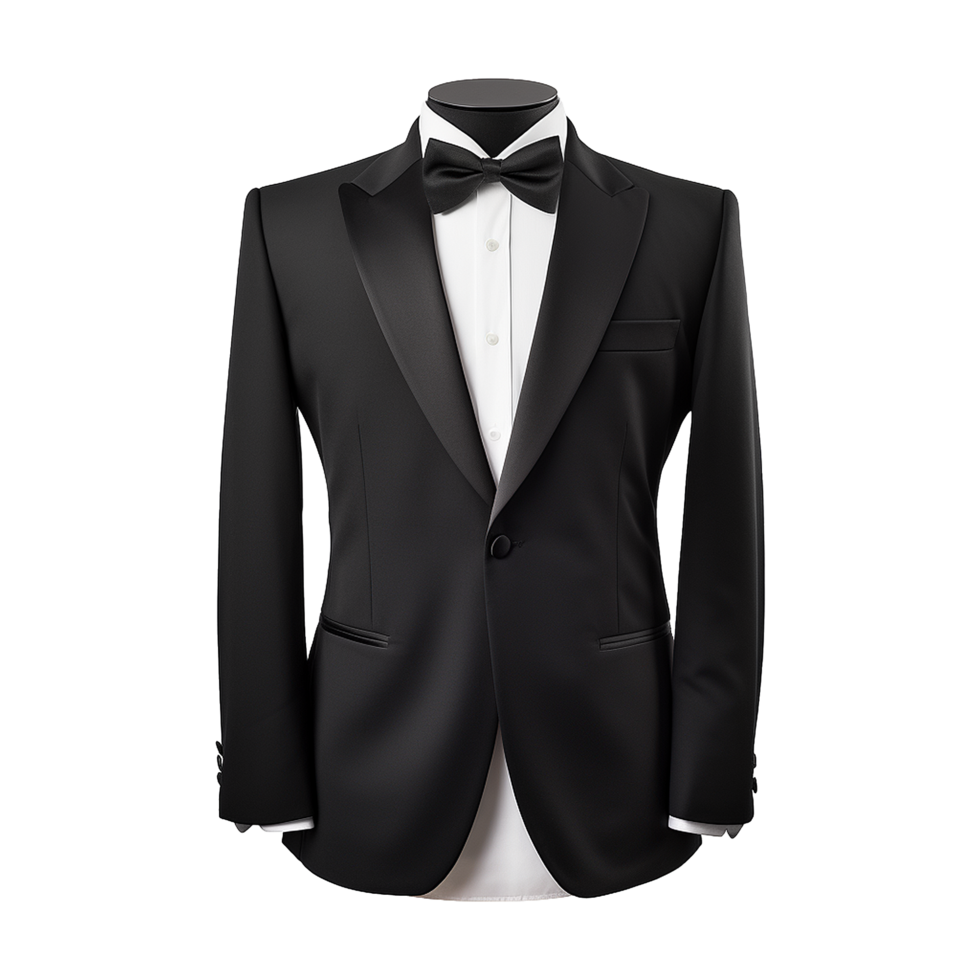 AI generated Tuxedo suit on transparent background generative ai png