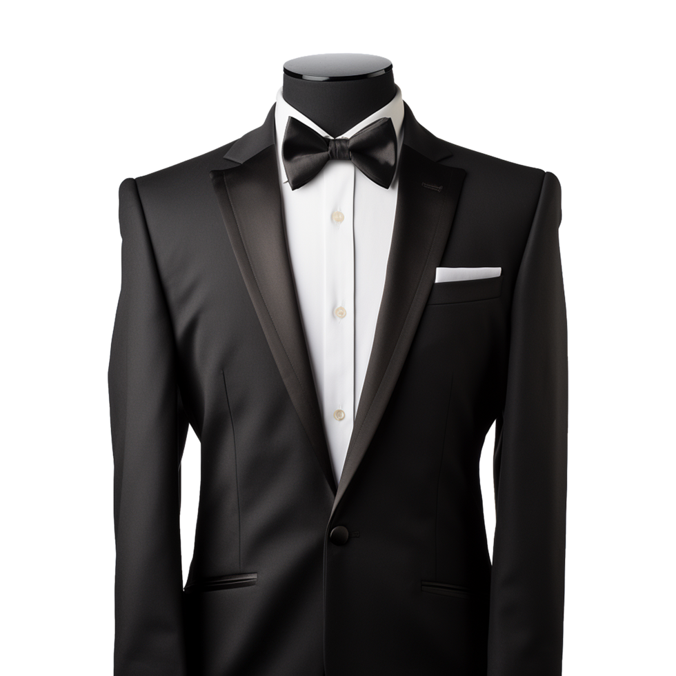 AI generated Tuxedo suit on transparent background generative ai png
