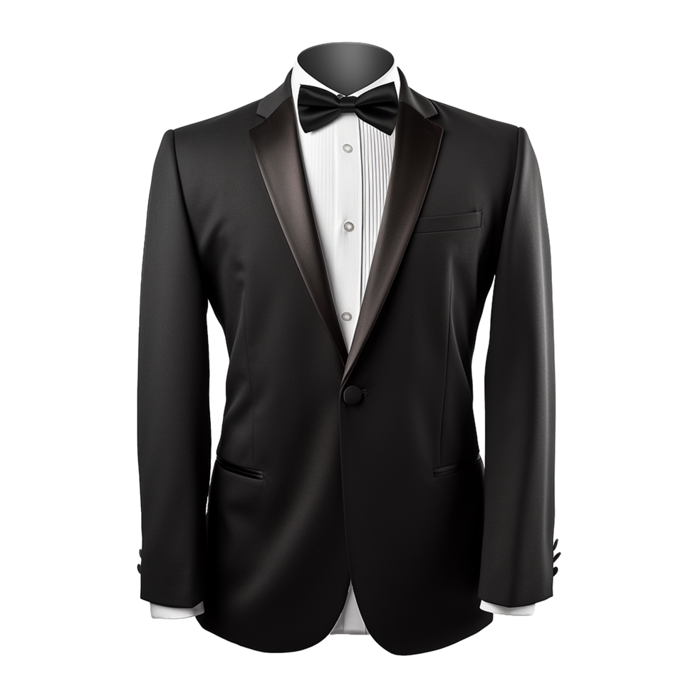 AI generated Tuxedo suit on transparent background generative ai png