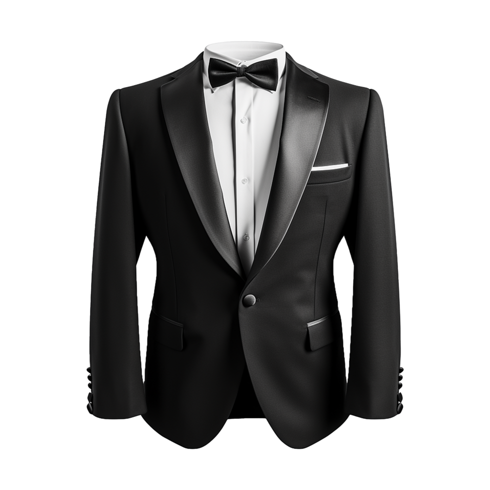 AI generated Tuxedo suit on transparent background generative ai png