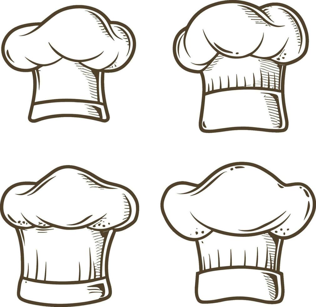 chef hats vector set