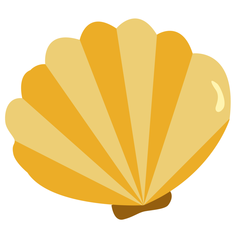 Yellow Seashell or shellfish flat icon for apps and websites png