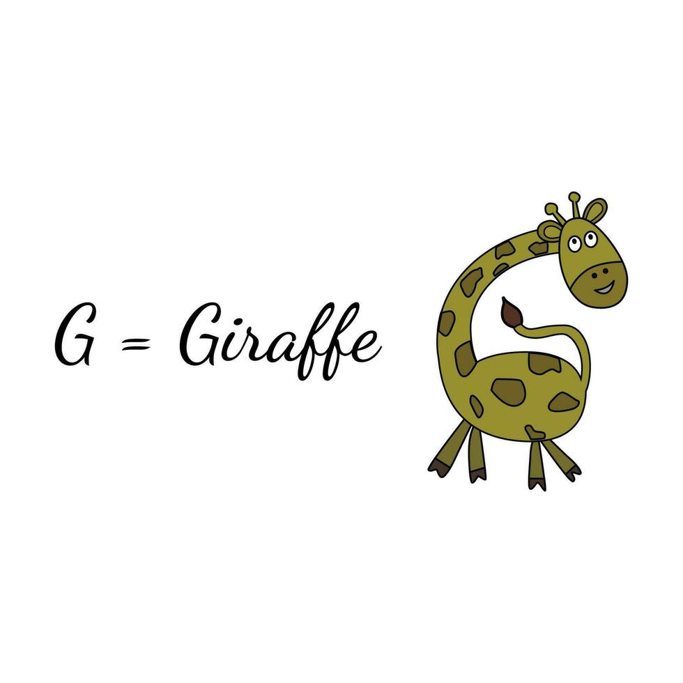 Vector Illustration of Learning English's alphabet for kids letter g