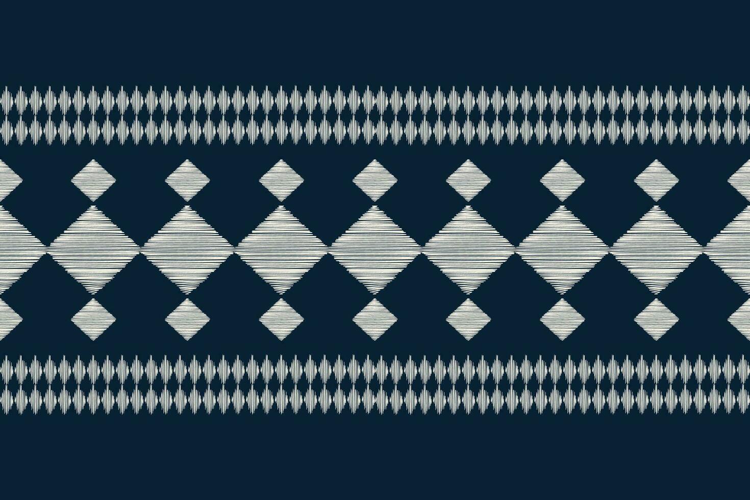 Ethnic Ikat fabric pattern geometric style.African Ikat embroidery Ethnic oriental pattern blue background. Abstract,vector,illustration.Texture,clothing,frame,decoration,motif. vector