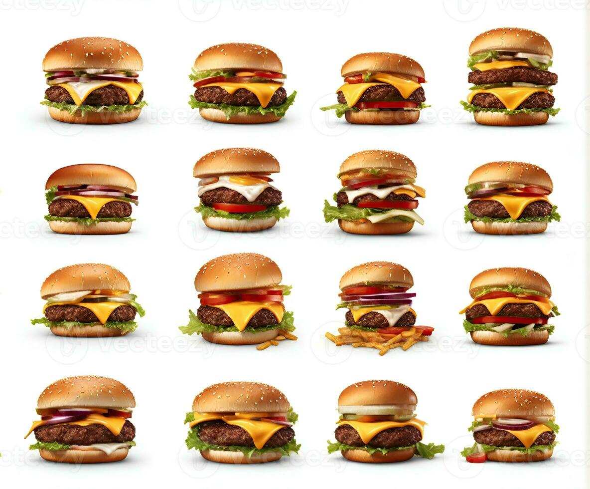 AI generated fast food close-up shot of delicious beef burger photo