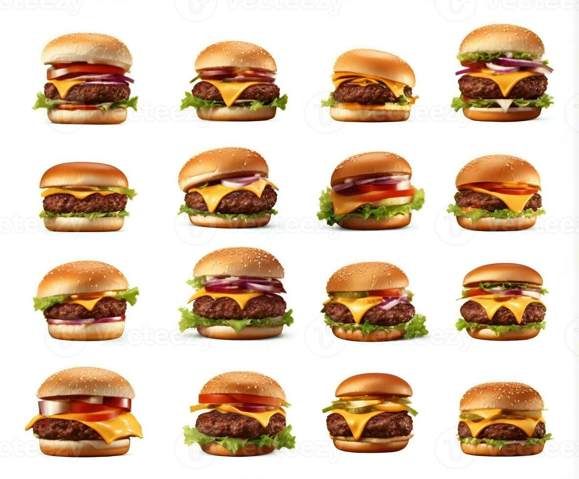 AI generated fast food close-up shot of delicious beef burger photo