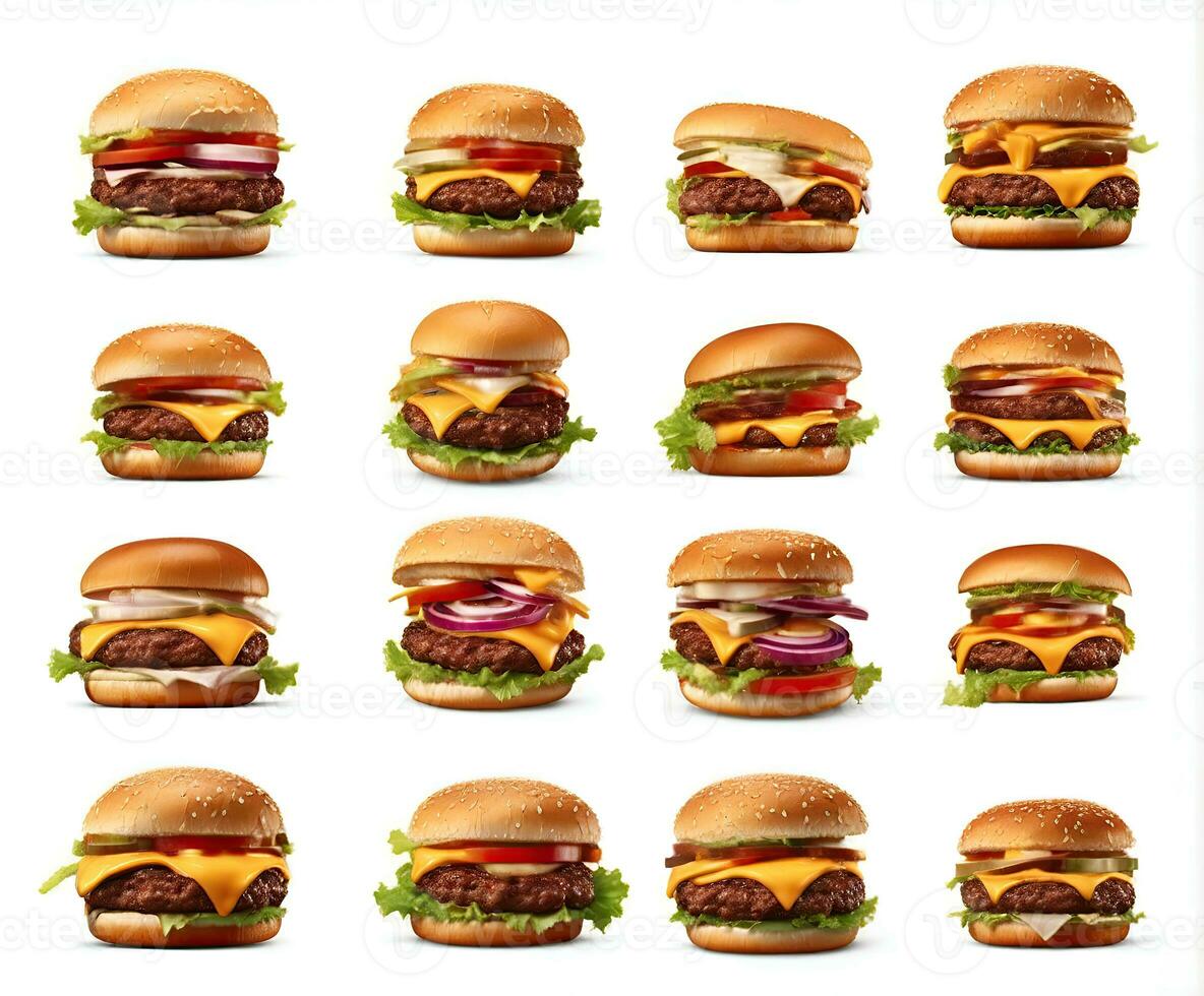 AI generated fast food close-up shot of delicious beef burger photo