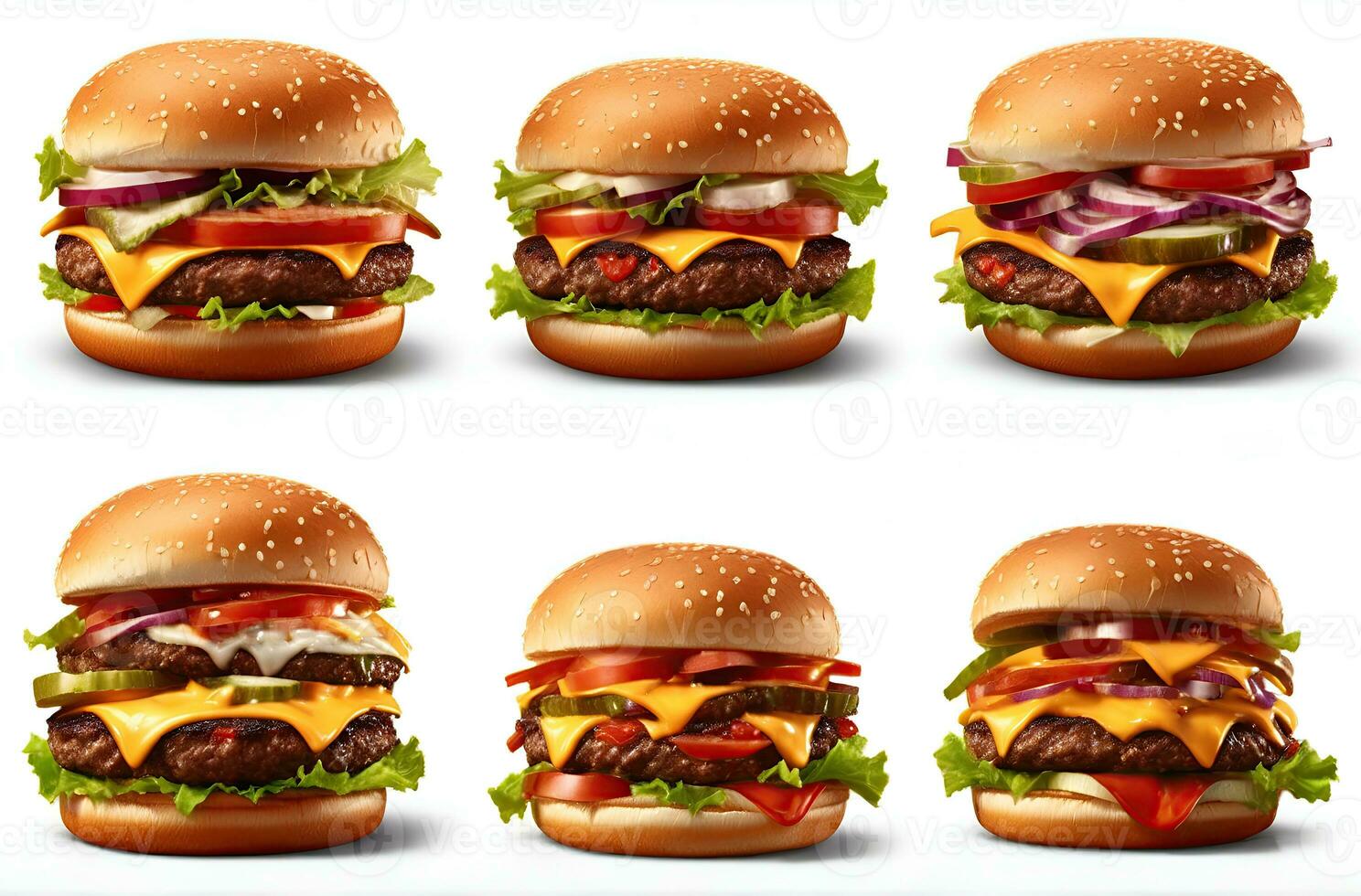 AI generated fast food close-up shot of delicious beef burger photo