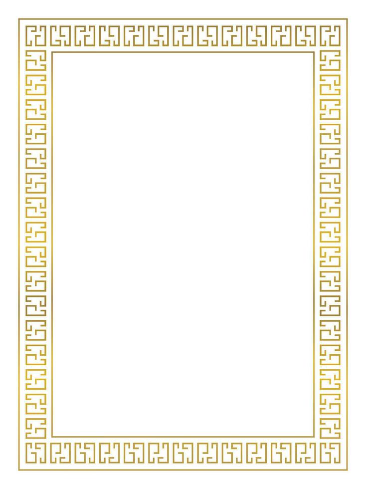 vintage style asian border frame on white background. traditional chinese frame for your design. vector design for greeting card, poster, banner, certificate, social media.