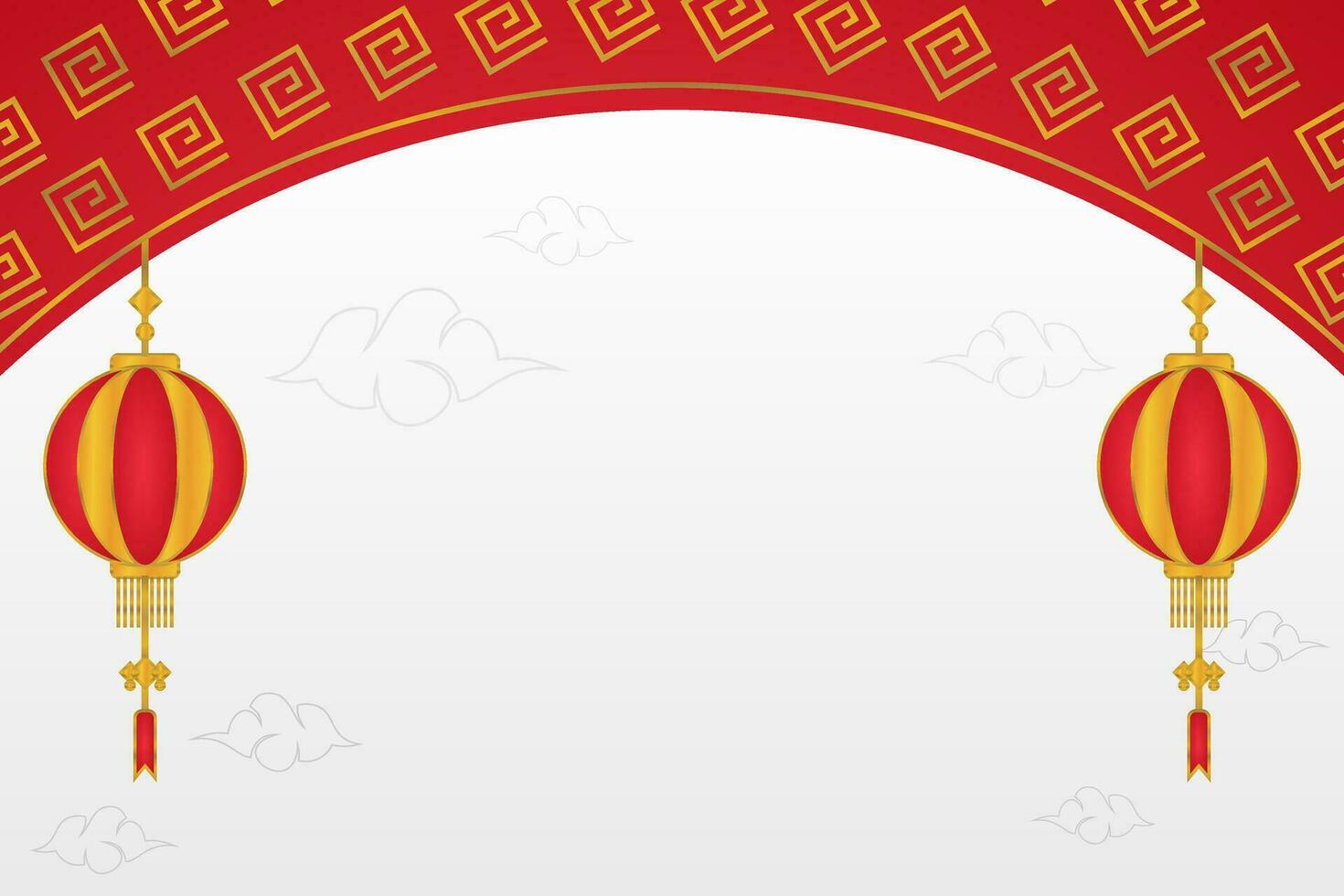 Chinese new year background with lantern ornament. Chinese New Year greeting card with free copy space area. vector design for banner, poster, social media.
