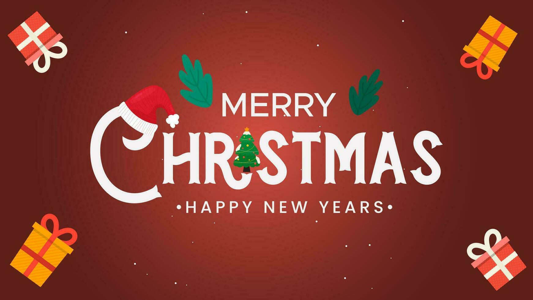 Merry Christmas vector text typography xmas festive Wordmark logo design element vector