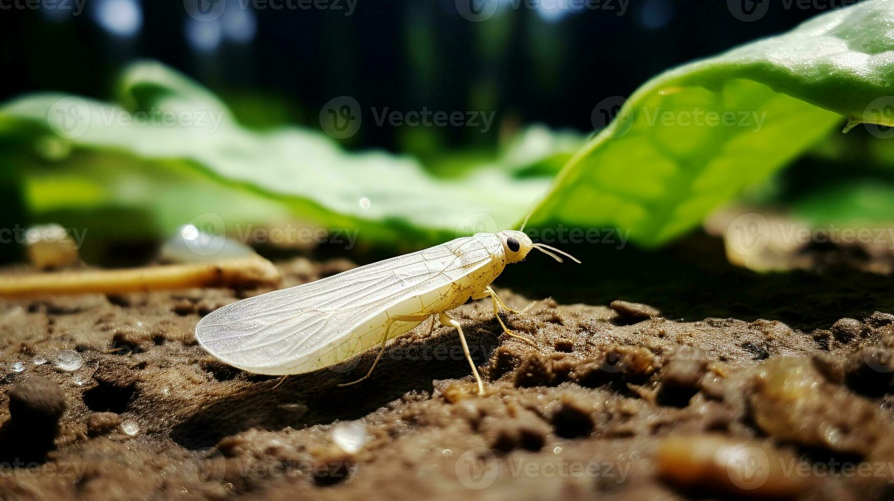 AI generated Photo of Whitefly on a ground. Generative AI