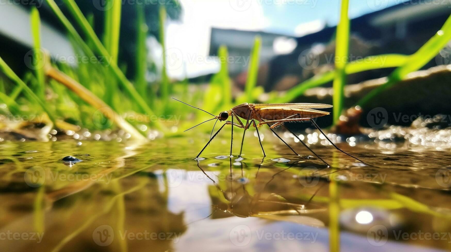 AI generated Photo of Water Strider on a ground. Generative AI