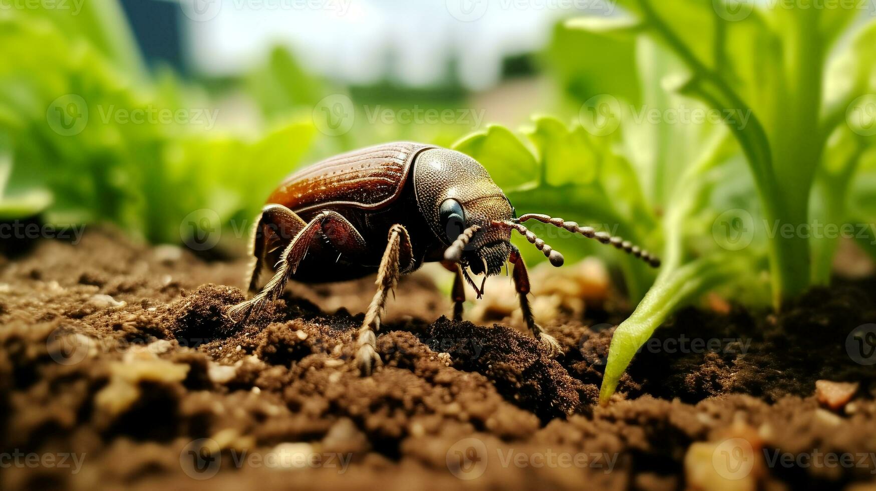 ai generado foto de gorgojo en un suelo. generativo ai