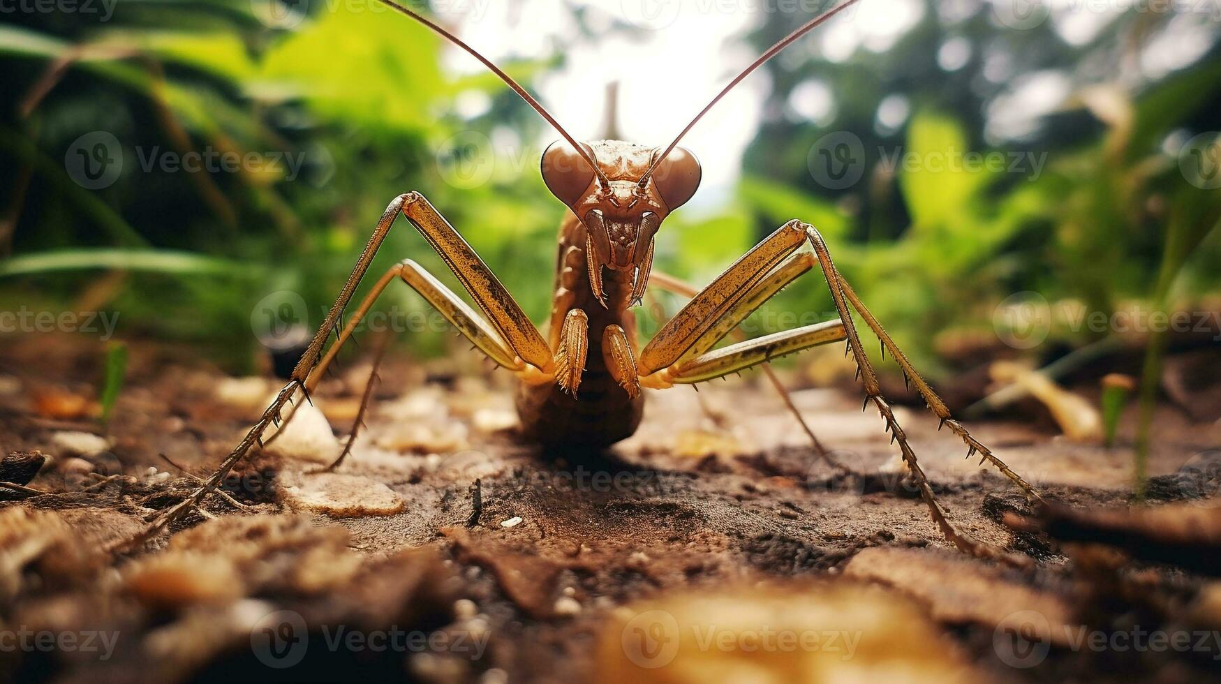 ai generado foto de palo insecto en un suelo. generativo ai