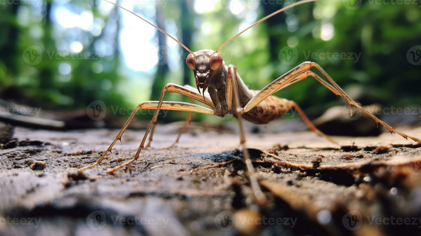 AI generated Photo of Stick Insect on a ground. Generative AI