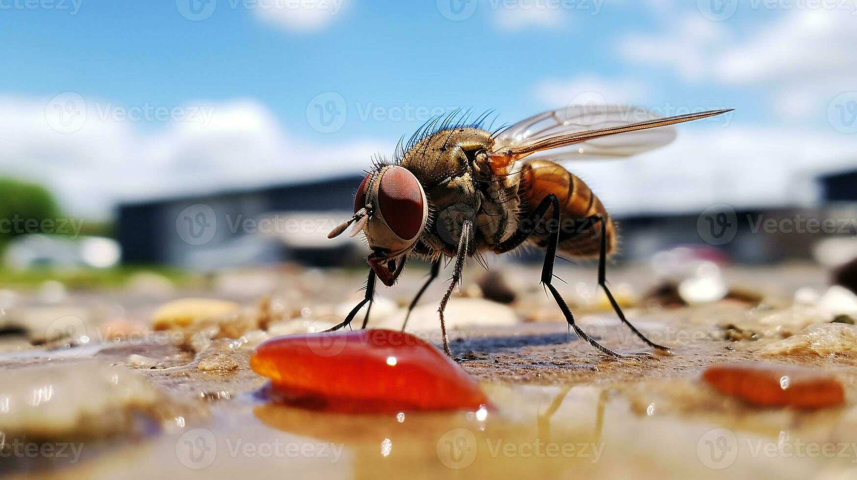 AI generated Photo of Tsetse Fly on a ground. Generative AI