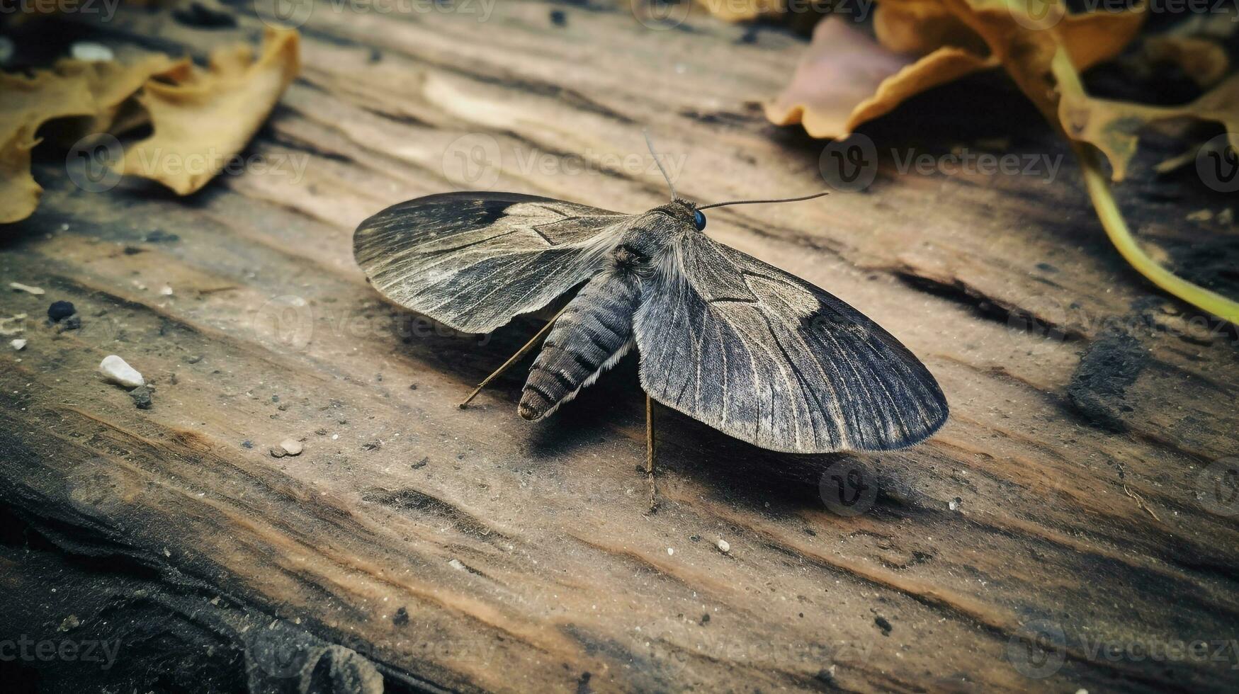 ai generado foto de gusano del roble polilla en un suelo. generativo ai