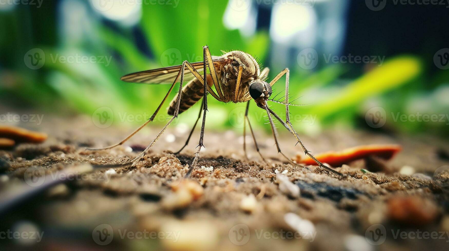 AI generated Photo of Mosquito on a ground. Generative AI