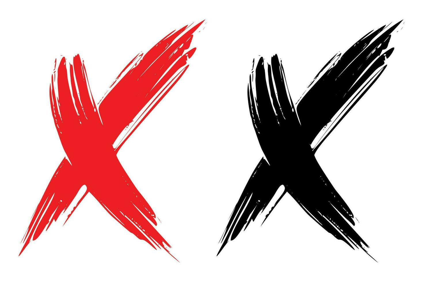 Cross X with brush stroke dirty grunge vector illustration. 35649130